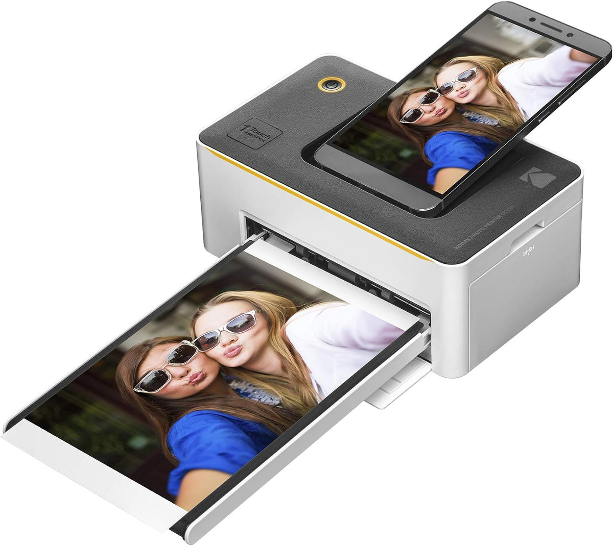 KODAK Dock Premium 4x6” Portable Instant Photo Printer (2022 Edition) Bundled with 120 Sheets | Full Color Photos, 4Pass & Lamination Process | Compatible with iOS, Android, and Bluetooth Devices