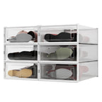 8-Piece Boot and Shoe Storage Box, Stackable Clear Plastic Shoe Box, Space-Saving Shoe Organizer for Boots, Sneakers, and High Heels, Clear