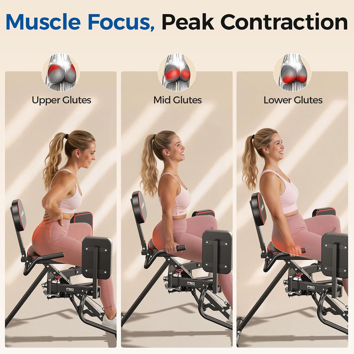 FLYBIRD 2-in-1 Hip Abductor & Adductor Machine, Lower Body Glute & Inner Thigh Workout Equipment for Home Gym, 6 Adjustable Resistance Bands and Dual Foot Bar