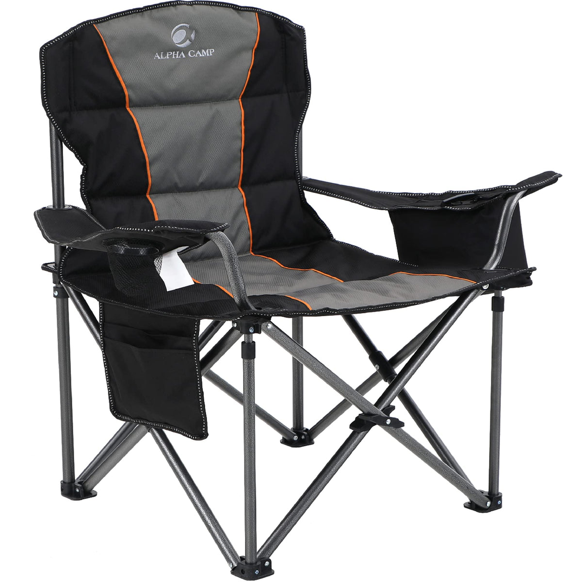 ALPHA CAMP Oversized Fully Padded Camping Chairs with Lumbar Support