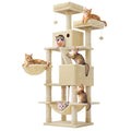 Feandrea Cat Tree, 81.1-Inch Large Cat Tower, Multi-Level Condo, Green