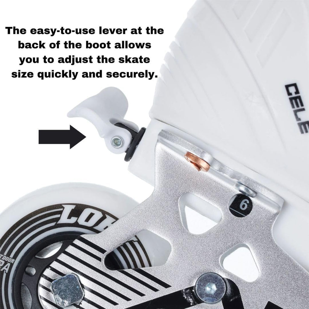 Alkali Cele Adjustable Senior Junior Youth Roller Inline Hockey Skates, New Model