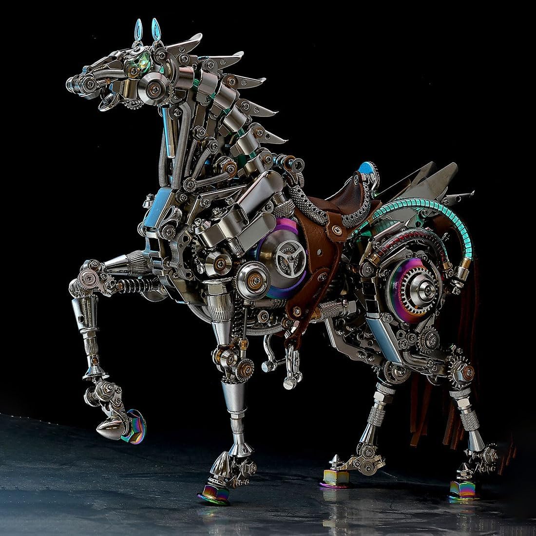 3D Metal Puzzle for Adults, ﻿Steampunk Mechanical Horse DIY Assembly Sculpture with Movable Joints, Collectible Desk Art Display (1500+PCS)