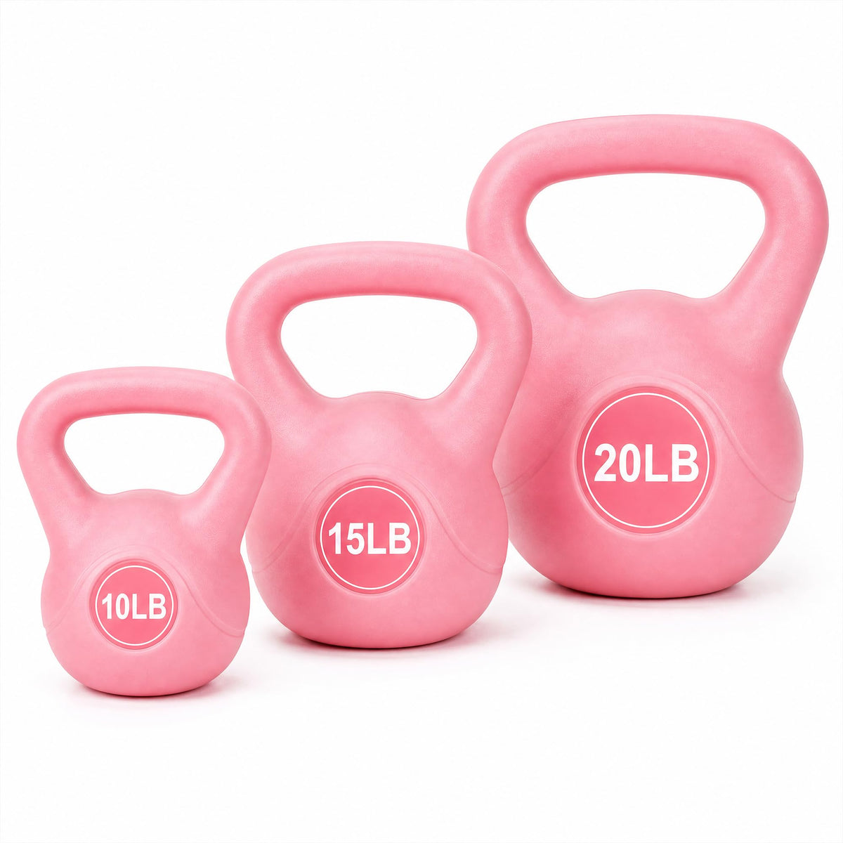 BalanceFrom Vinyl Kettlebell Set, 30/45/50/75 Pound Options – Cement-Filled Strength Training Weights with Ergonomic Grip and Color Coding for Full Body Fitness at Home or Gym