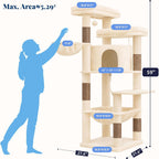 Hey-brother Cat Tree Tower for Indoor Corner with Spacious Condo, MPJ062MJ