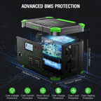 500W Portable Power Station 519.48Wh Outdoor Solar Generator Backup Battery
