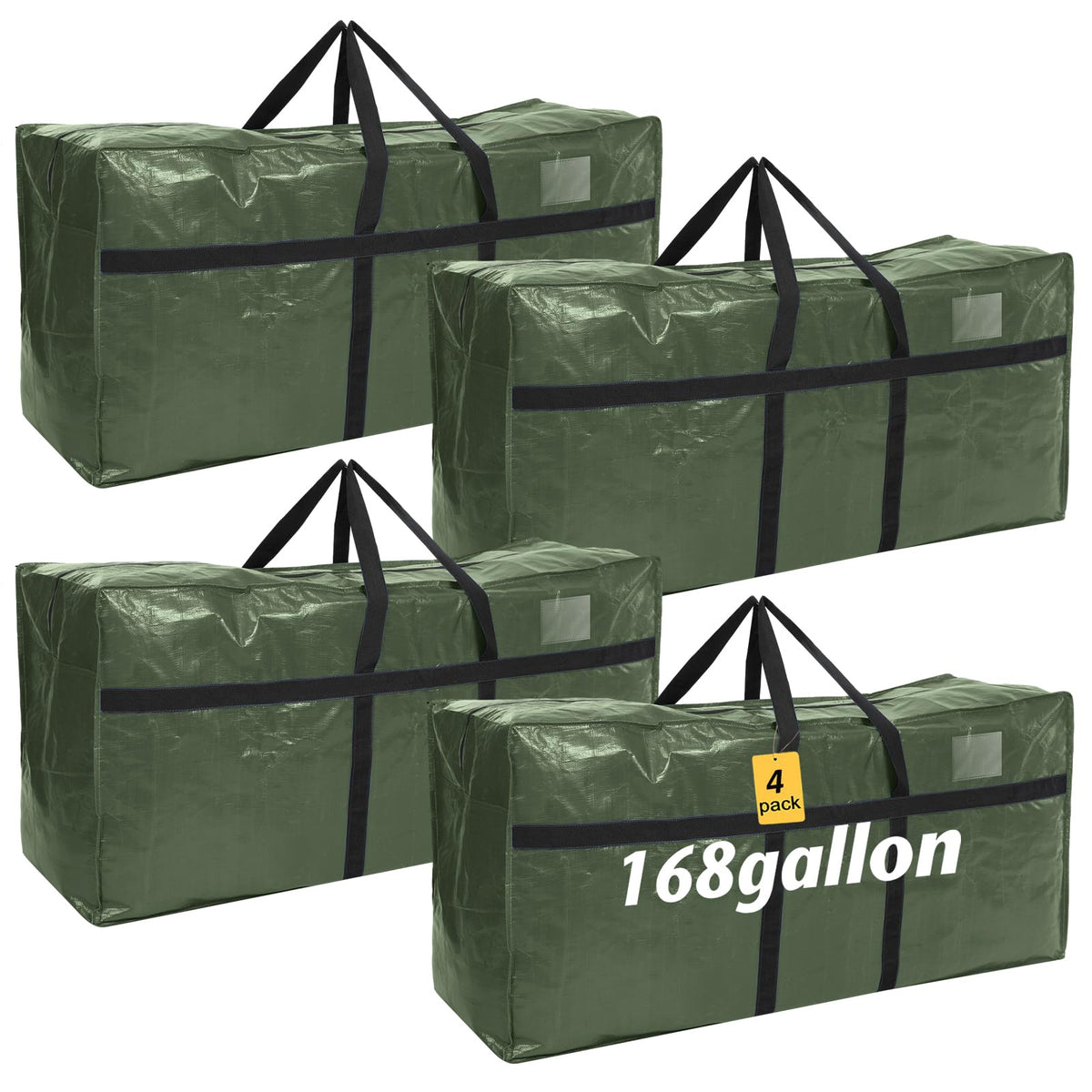 Windyun 4 Pcs 195 Gallon Extra Large Moving Bags XXL Heavy Duty Storage Bag