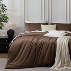 MooMee Queen Duvet Cover Set 100% Extra Long Staple Cotton Cooling Bedding