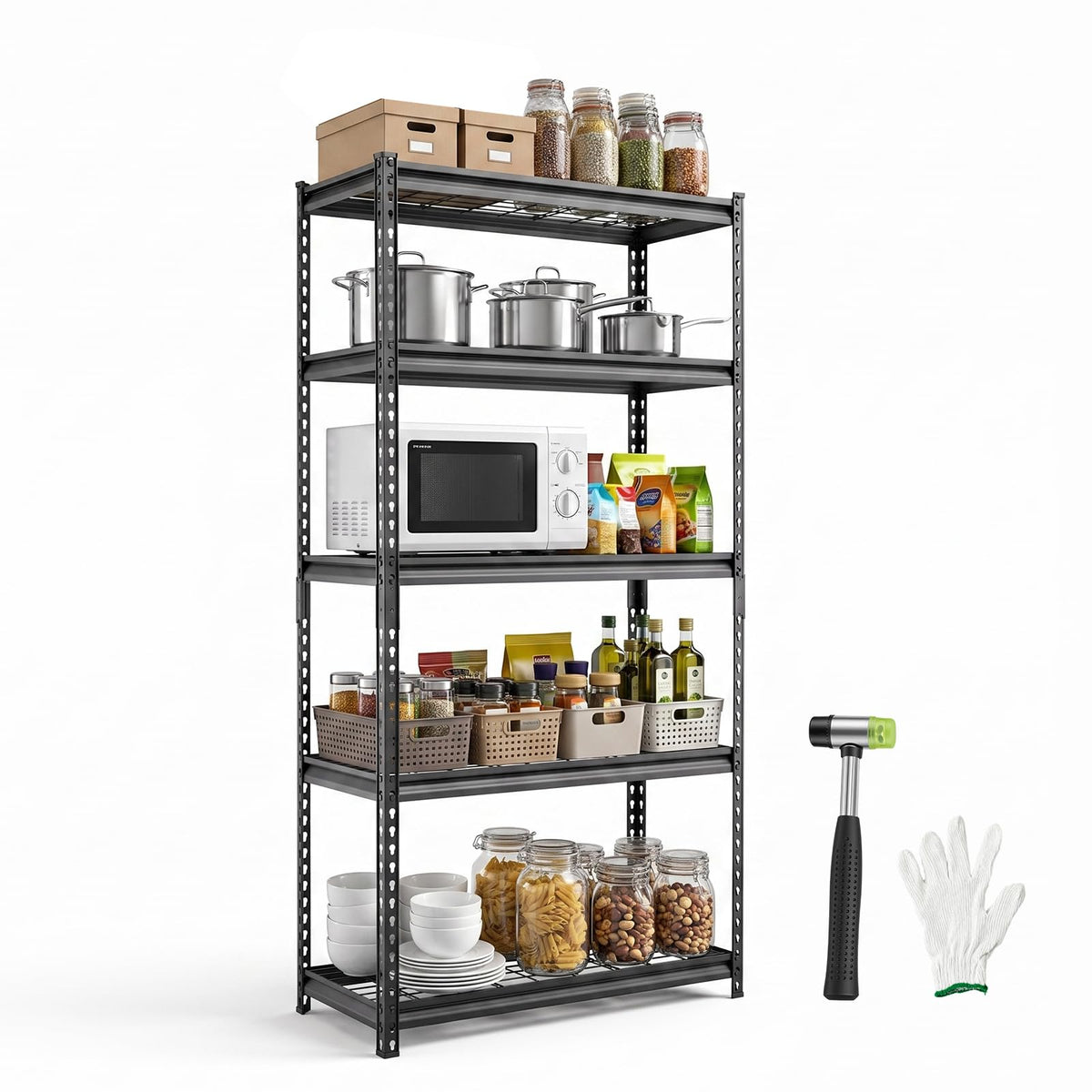 VEVOR Storage Shelves, 3000 lbs, 5 Tier, 24 x 48 x 72 inch Metal Rack Set