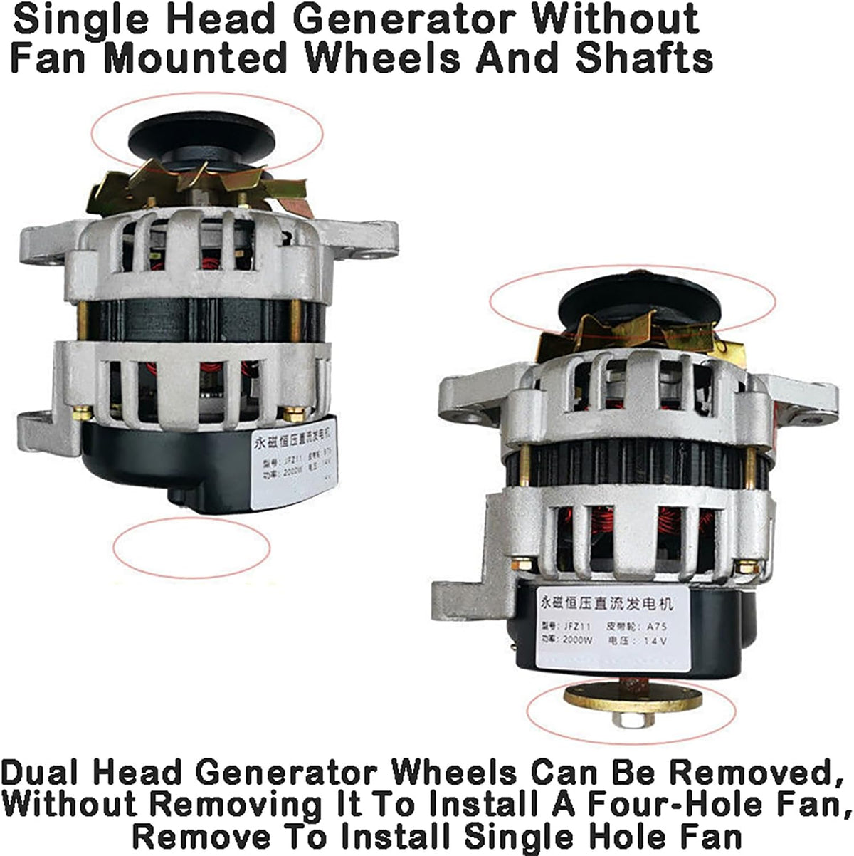 2000W Permanent Magnet Generator 14 / 28V DC Brushless Constant Voltage Generator High Power Charging Generator Set for Single-Cylinder Diesel Engines, Tractors, Lighting,Single Head,28V