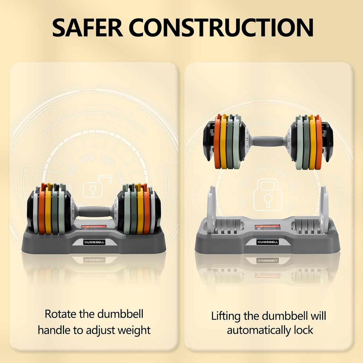 AOTOB Adjustable Dumbbell Set 25/55 Lbs (Pair)