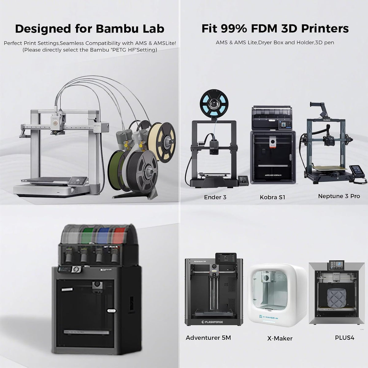 iSANMATE 16KG HF PETG Filament Bundle Multicolor Rapid PETG for Bambu Lab