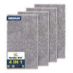 Muddy Mat® 4-Piece Grey Medium 30"X19" AS-SEEN-ON-TV Highly Absorbent Microfiber Door Mat, Bath Mat and Pet Rug, Non Slip Thick Washable, Soft Chenille for Kitchen Bathroom Bedroom Indoor and Outdoor
