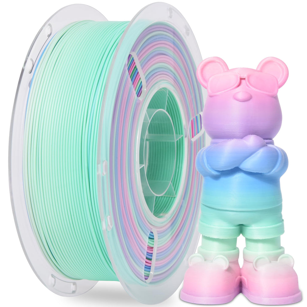 RAMBERY Silk Rainbow PLA 3D Printer Filament Bundle, 10 Colors Total 10kg, 1.75mm Multicolor Gradient 3D Printing Filament for Most FDM 3D Printers, 1KG Spool (2.2lbs) x 10 PCS