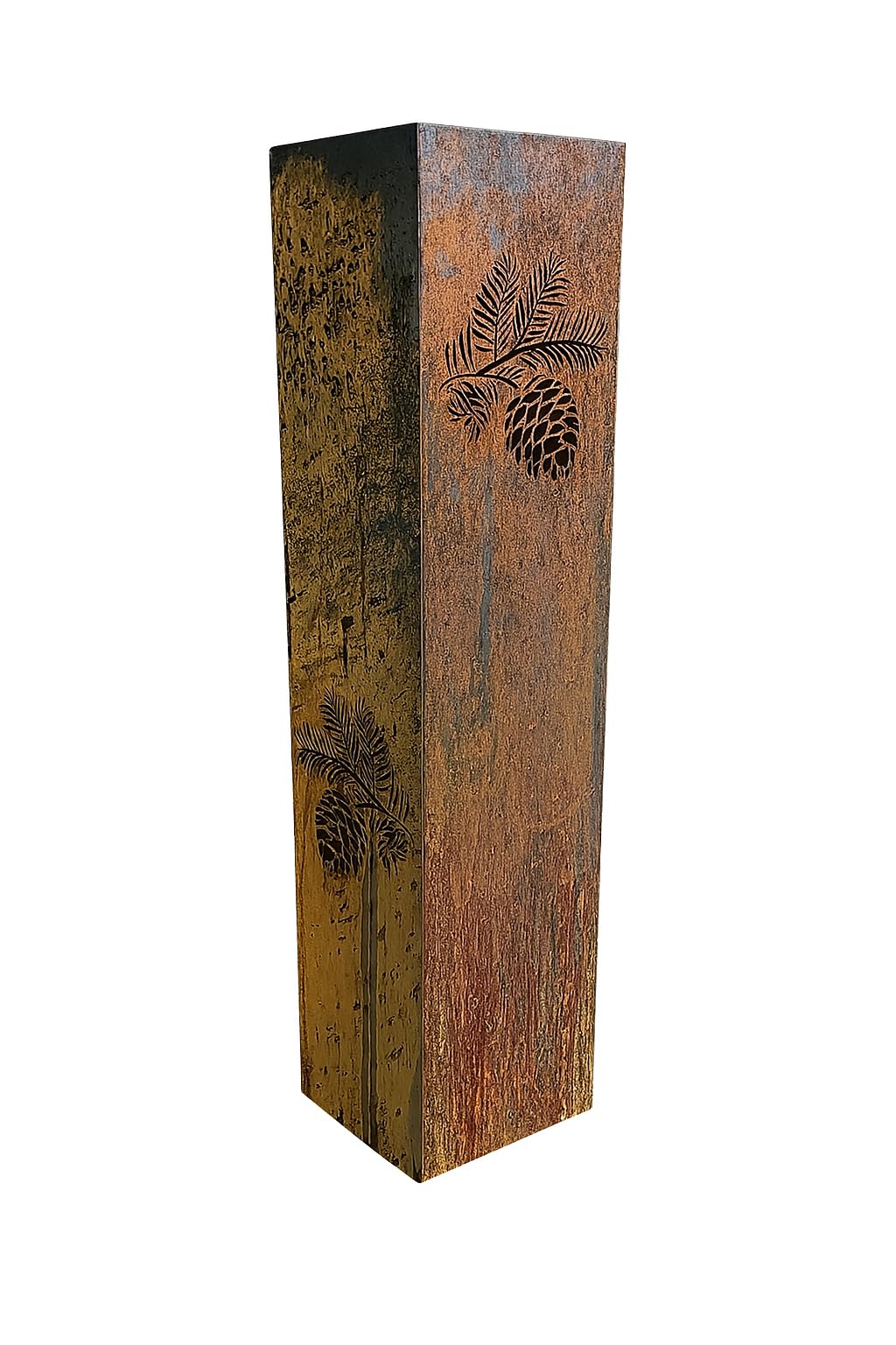 Asian Garden Columns - Zen Garden Decor - Yard Sculpture - Well Cover - Landscape Light Cover- Japanese Garden Decor (48" T x 11" W x 11" D with LID)