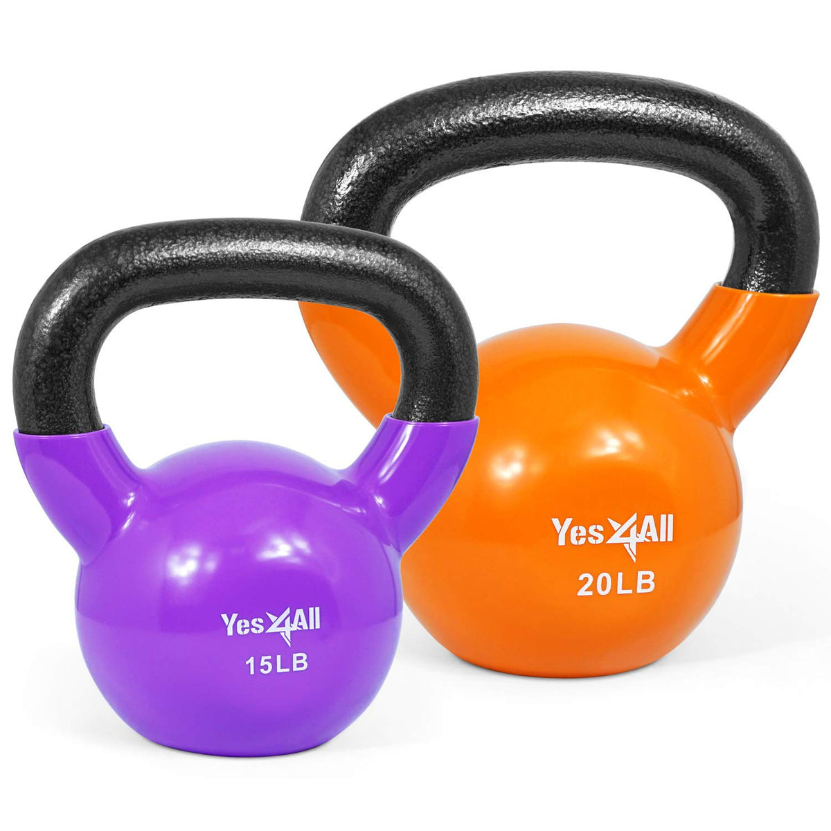 Yes4All Vinyl Kettlebells, Versatile Set