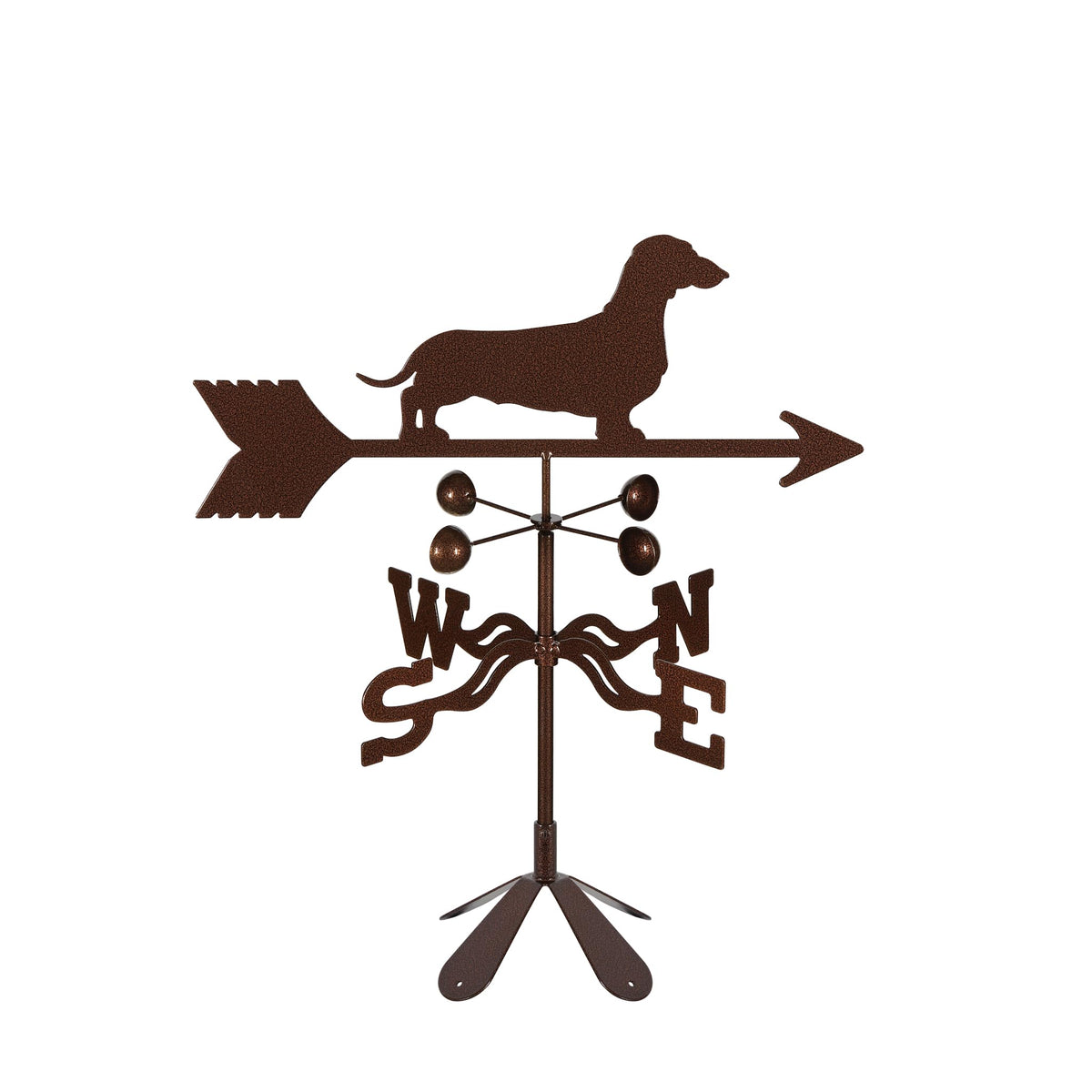EZ Vane Steel Dachshund Weathervane with Wind Cups — Roof Mount