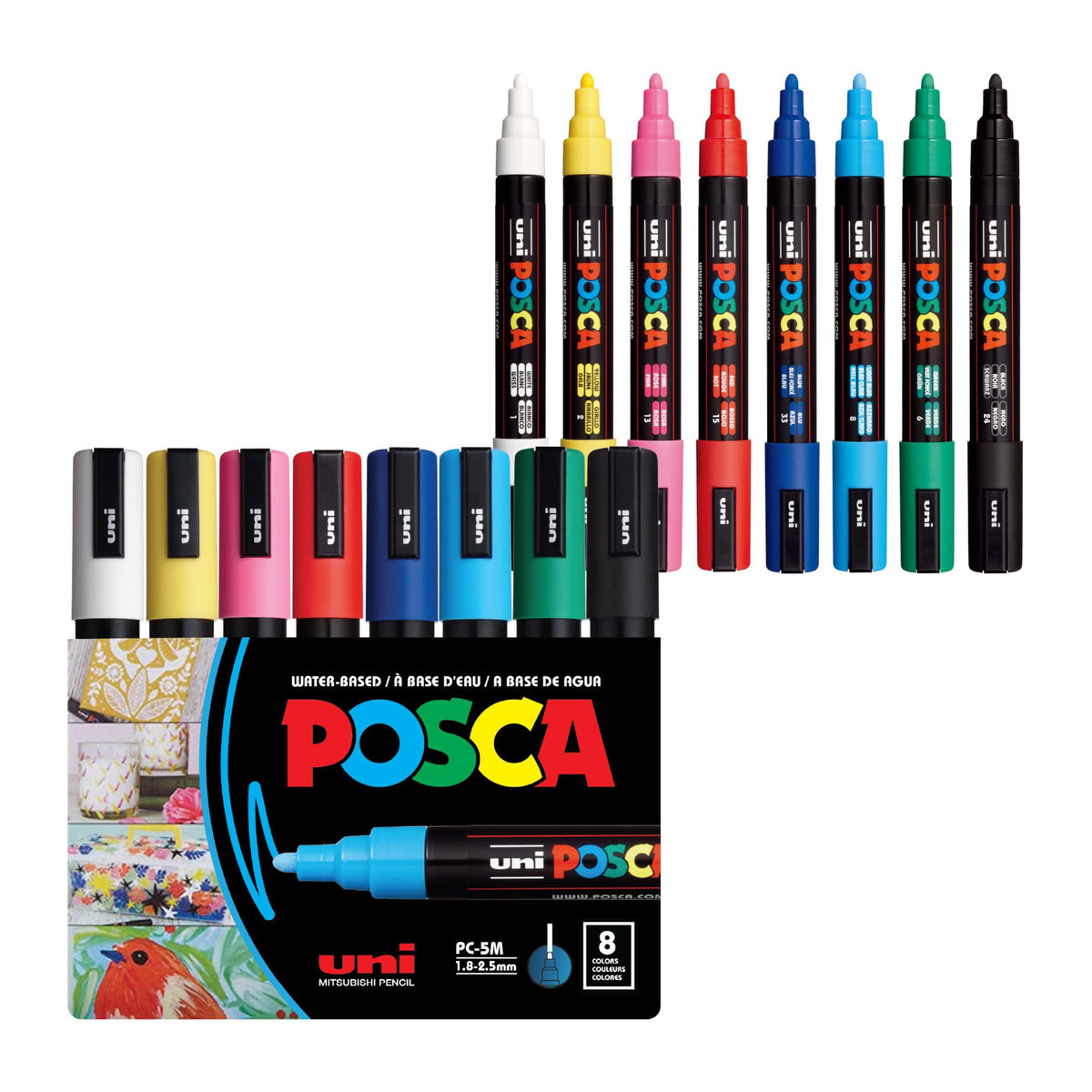 posca® PC-5M Water-Based Acrylic Paint Markers, Medium Tip, 48 Count