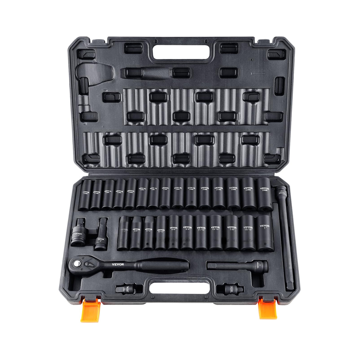 VEVOR 91-Piece 1/2" Drive Impact Socket Set, Deep & Shallow Kit