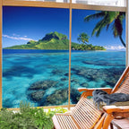 Mystic Ocean Stained Glass Window Film 31.5Wx47.2L inch x 2pcs
