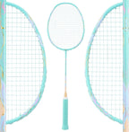 YODIMAN Single Professional Badminton Racket for Advanced Players - 50T Graphite Carbon Fiber with Aerodynamic Frame, Pre-Strung 26lbs, Ultra-Light 5U for Club & Tournament
