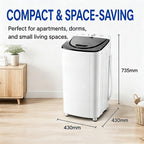 10KG Portable Spin Dryer, 1000RPM Compact Clothes Spinner with Stainless Steel Drum, Built-in Blue Light and Powerful Motor for Apartments, RVs and Small Spaces