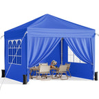 10x10 Pop Up Canopy Tent with Sidewalls, Portable Shelter,White