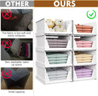 8 Pack Closet Organizers and Storage, Stackable & Foldable Closet Bins