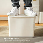 Yishyfier Plastic Storage Baskets Bins Boxes With Lids,Organizing Container White Storage Organizer Bins For Shelves Drawers Desktop Playroom Classroom Office,6-Pack(4XL+2L)
