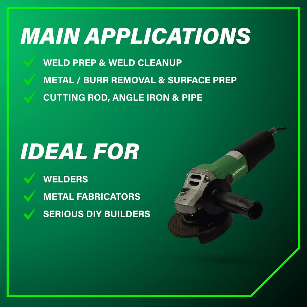 Metabo HPT Corded Angle Grinder 4.5/5 In, 11 AMP, WE 1100-125, 646614420