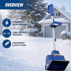 11 Inch Cordless Snow Shovel 24V Electric Snow Blower Portable Snow Shovel with 20ft Throwing Distance & Removable Battery Pro Snow Blower for Driveway, Steps, Patio, Sidewalk