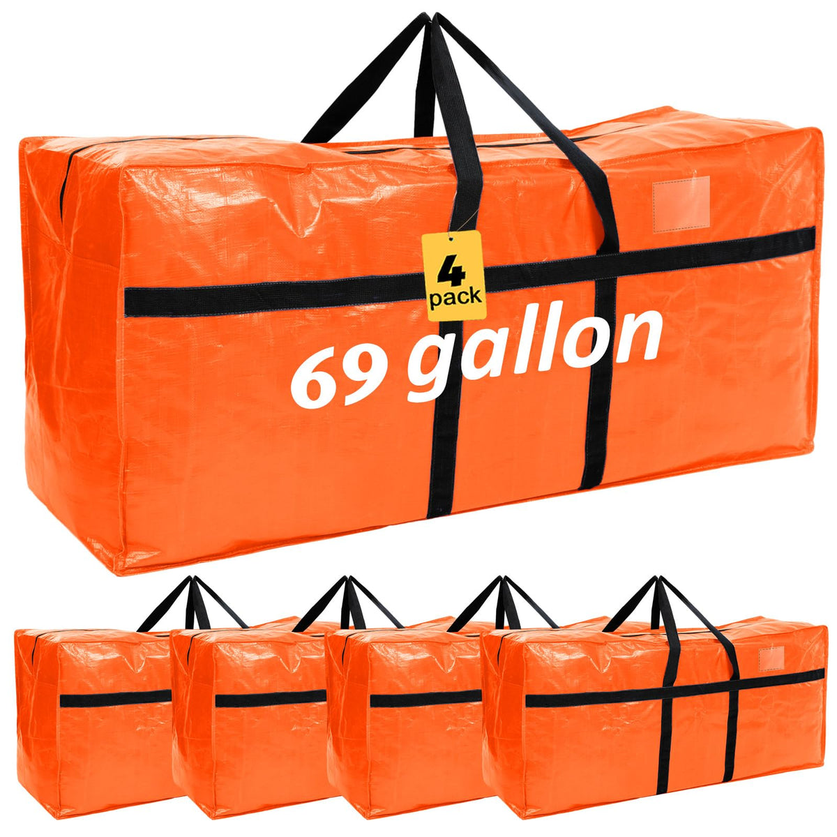 Windyun 4 Pcs 195 Gallon Extra Large Moving Bags XXL Heavy Duty Storage Bag