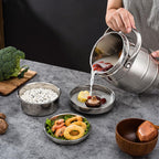 Non Magnetic Stainless Steel Double-Layer Insulation Lunch Box Bowl Drum Vacuum Bucket Convenient Rice Soup,8.0L