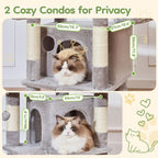 Taoqimiao Cat Tree for Large Cats, 76.8 Inches XL Cat Tower for Indoor Cats