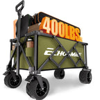 EchoSmile Wagons Carts Foldable Heavy Duty with 400Lbs Wt, 200L Cap, Black