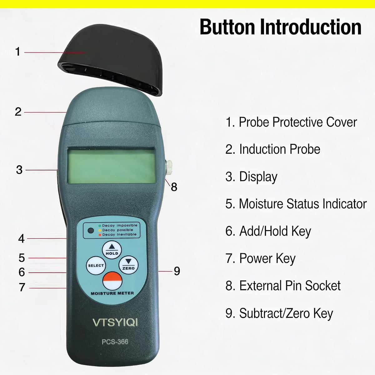 Grain Moisture Meter Maize Pepper Coffee Cocoa Bean Humidity Tester 7~30% for 36 Different Kinds Grains Wheat Peanut Coffee Bean Corn Rice Cocoa Bean Moisture Test