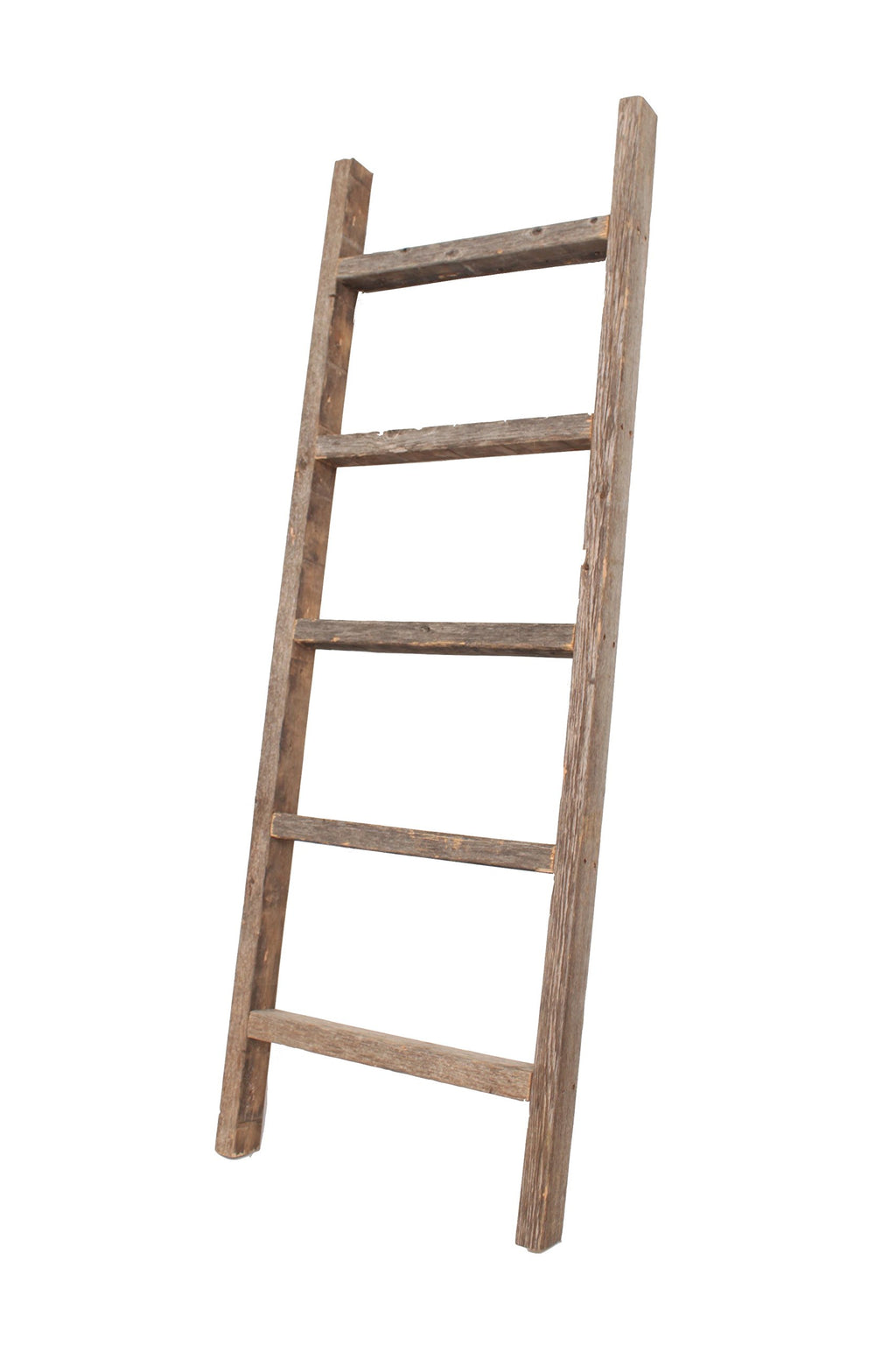 BARNWOODUSA 5 FT Decorative Ladder, Reclaimed Wood Ladder - Smoky Black