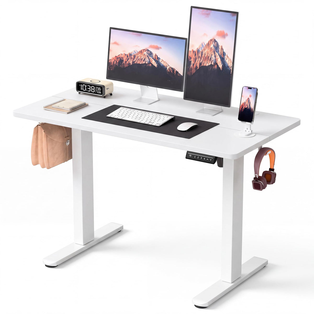 Furmax 45 Inches Electric Standing Desk, Home Office Desk with Phone Holder