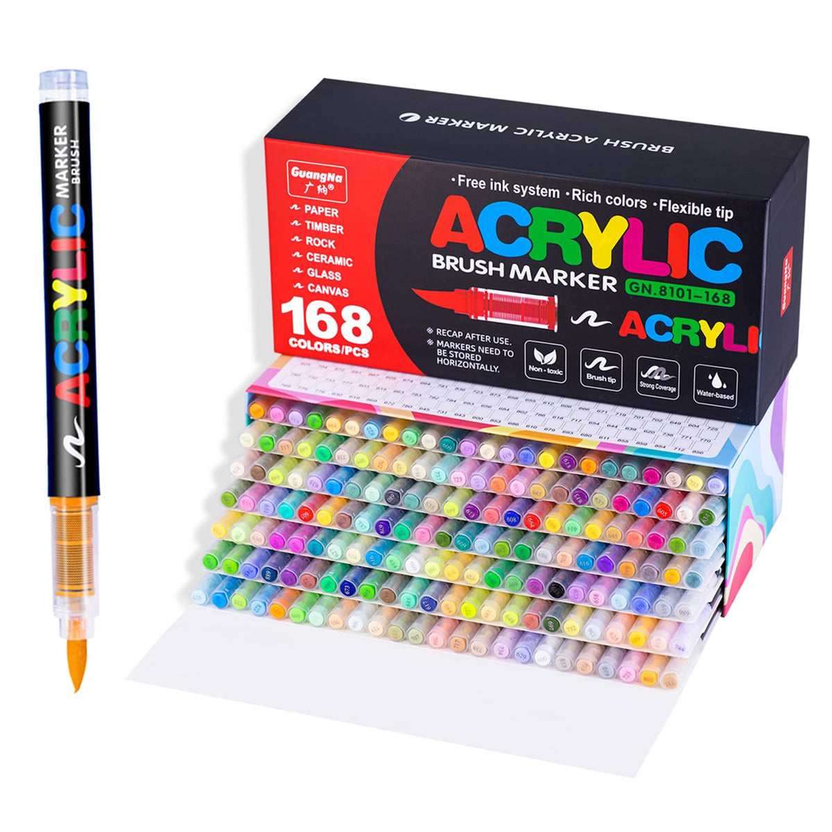 Guangna 240 acrylic paint markers for stones, fabric, wood, and more