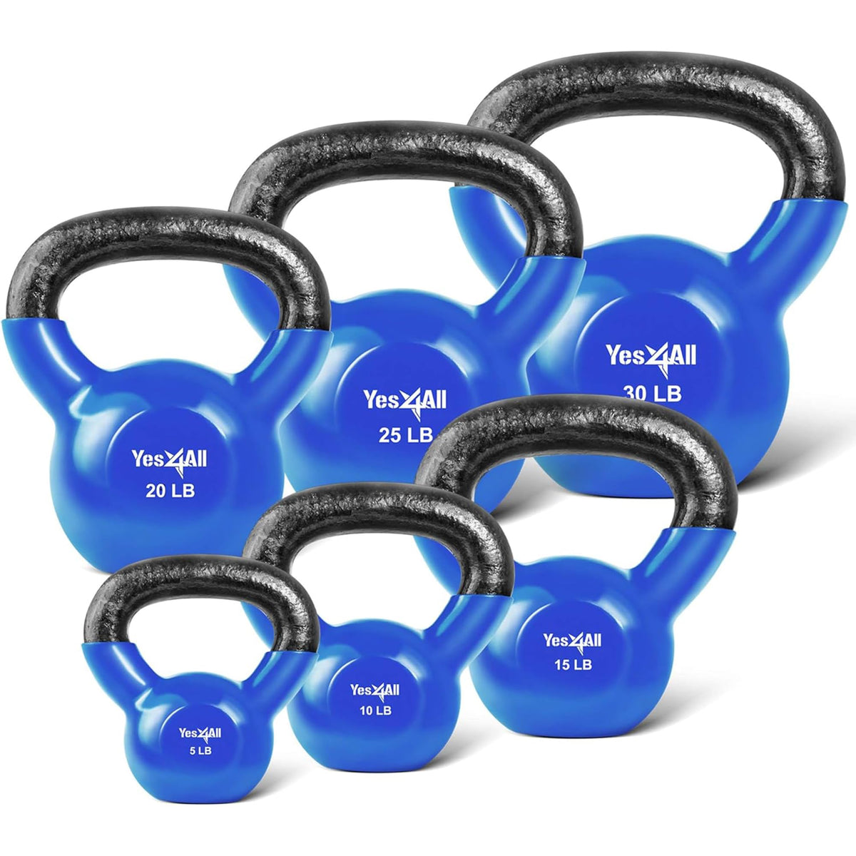 Yes4All Vinyl Kettlebells, Versatile Set