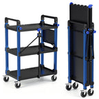 WORKPRO 3-Tier Collapsible Utility Cart, 210 LBS Cart with Wheels