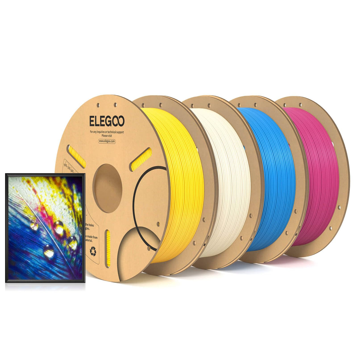 ELEGOO PLA 3D Printer Filament 1.75mm Bundle Multicolors 10KG