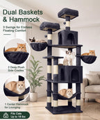 AMHANCIBLE Cat Tree Tower, 70 Inch Heavy Duty Cat Tree for Large Cats