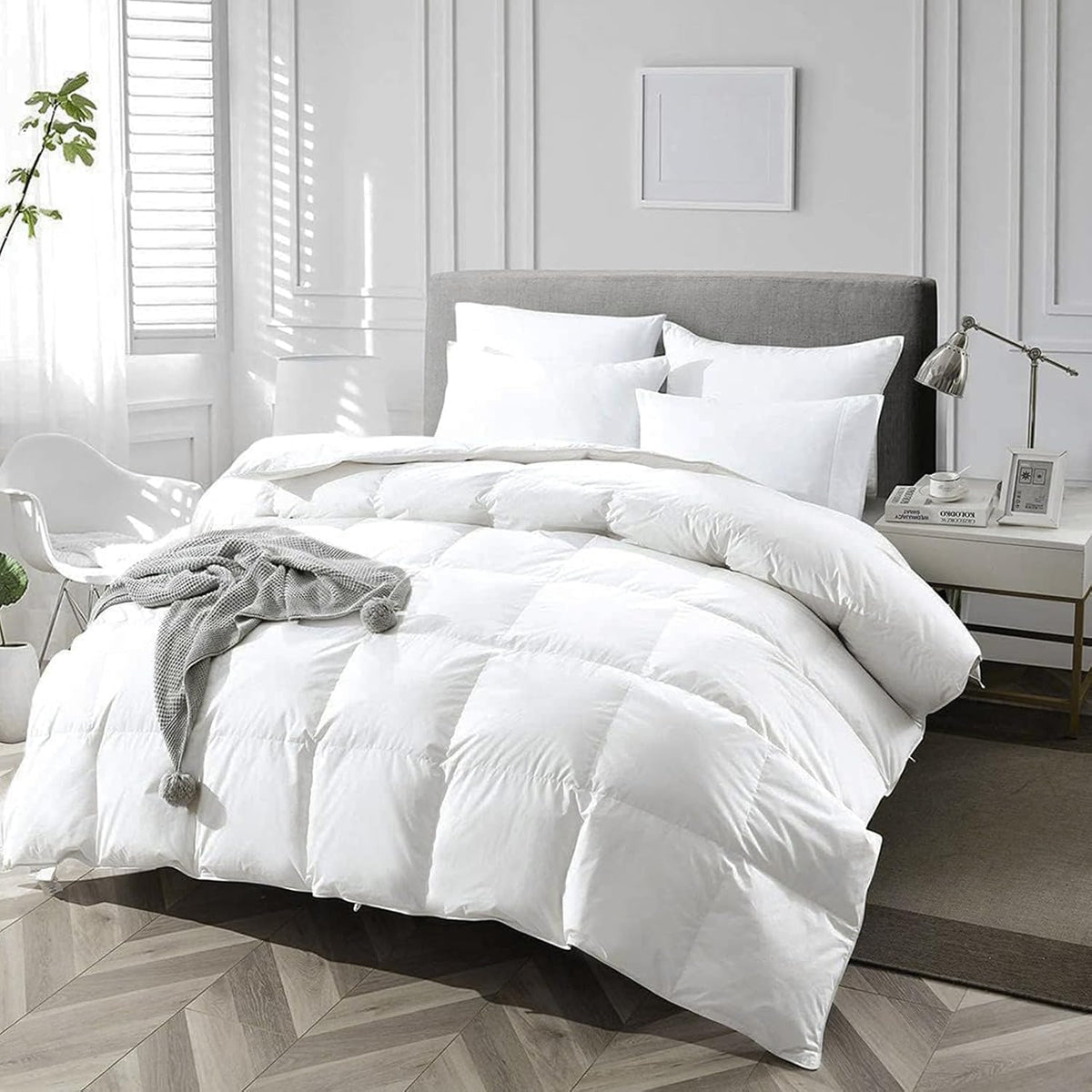 APSMILE Duvet Insert King,Fluffy Down Feather Fibers Comforter-All Season