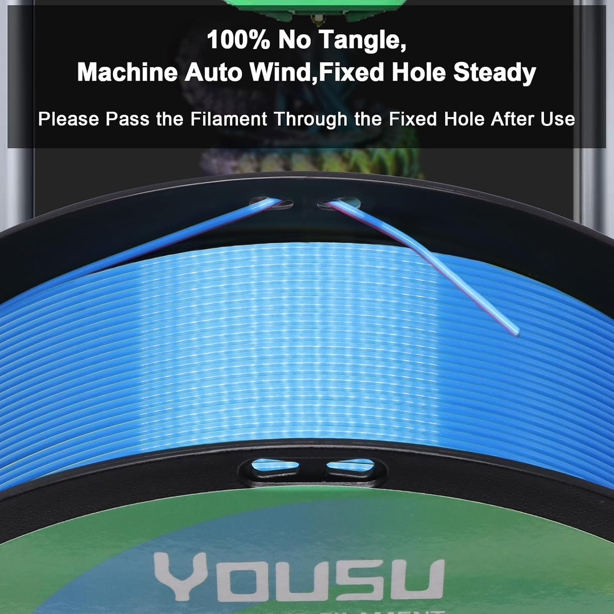 YOUSU 3D Printer Filament Silk PLA Filament Rainbow Color,1.75mm Tri Color PLA Filament 6kg Pack,1kg Spool.