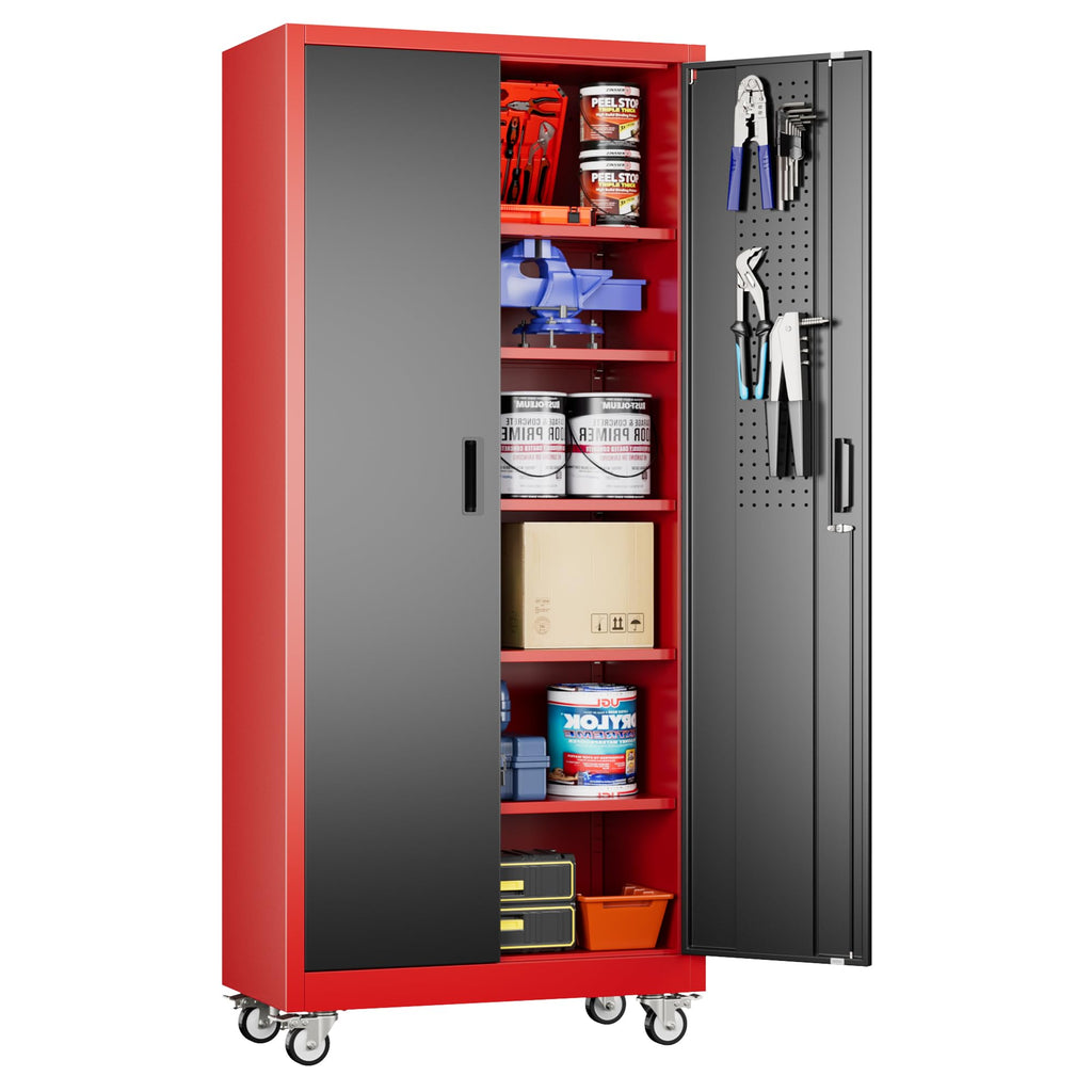 3-Drawer Rolling Tool Chest with Wheels, Pegboard and Push Handle