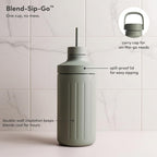 Beast Mega 1200 Stainless Steel Countertop Blender, Sage, 1200W