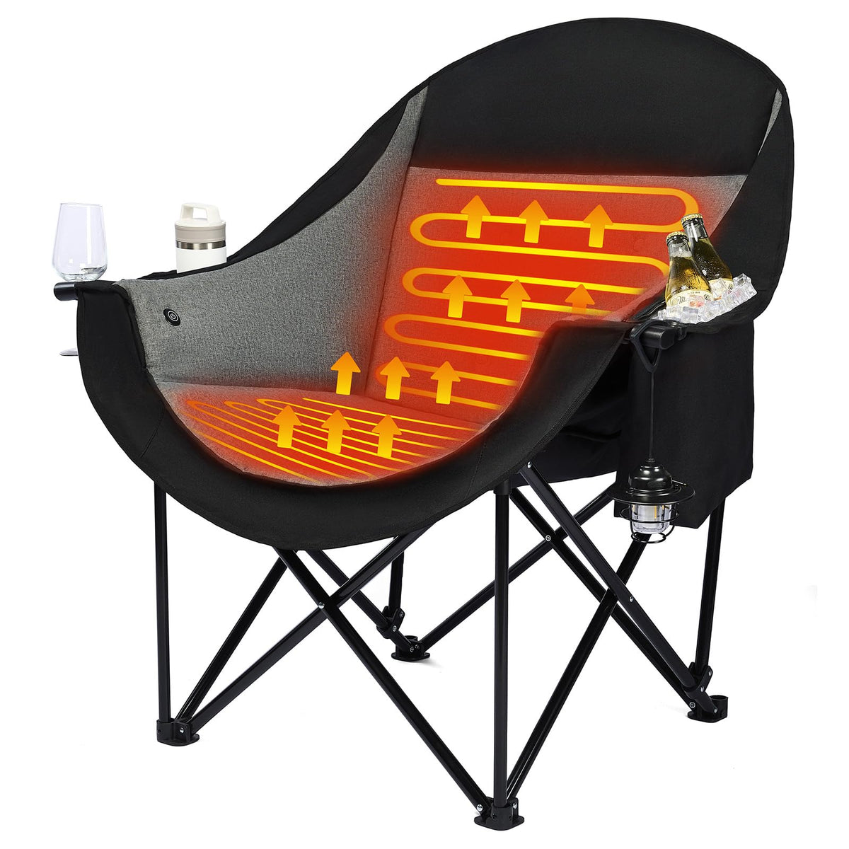 Oversized Camping Chair - Heavy Duty Padded Lawn Chair for Adults