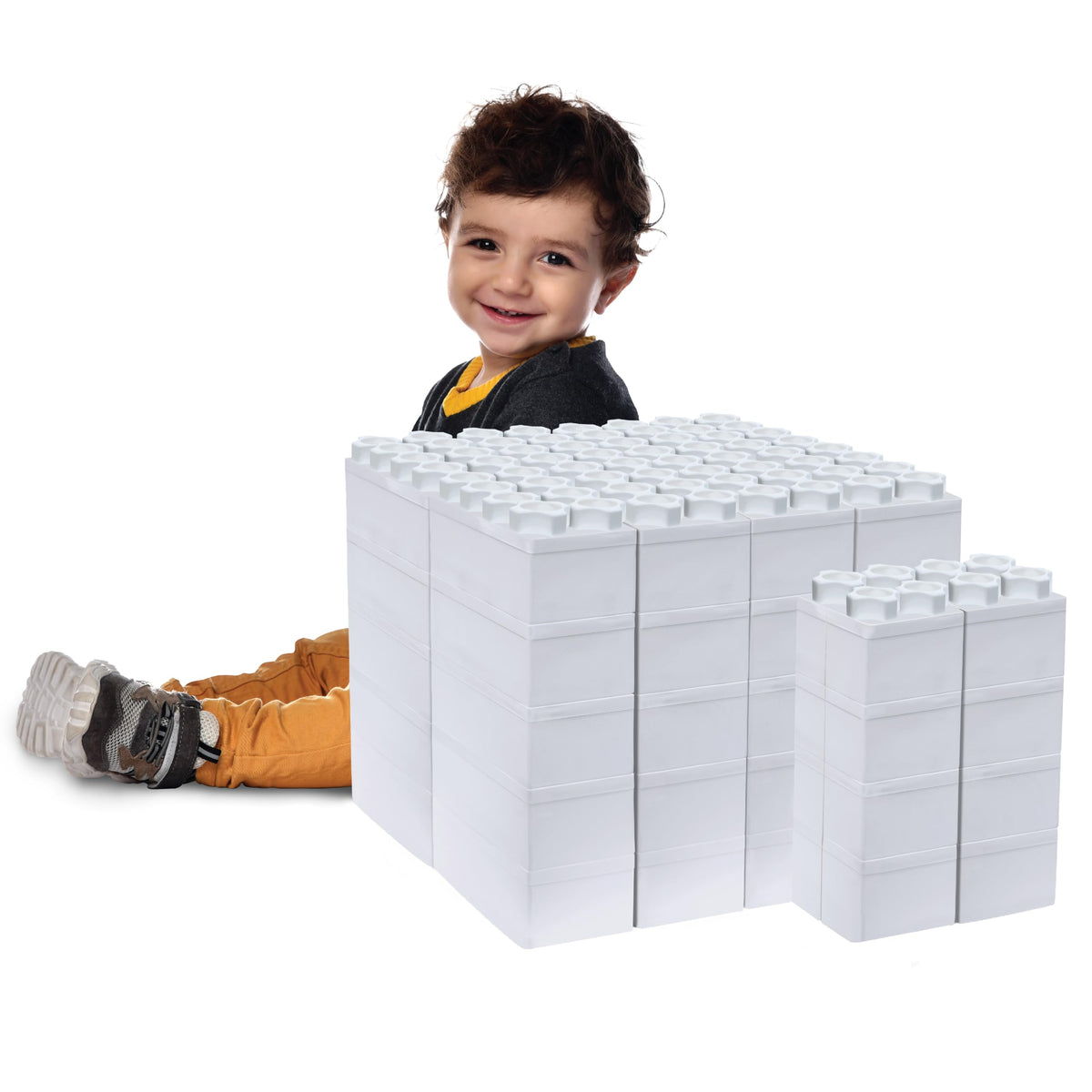 BiggoBlocks Big Blocks for Kids Ages 4-8 — Indoor & Outdoor Blocks for Kids Games — Large Building Blocks (48 pc) Learner Set