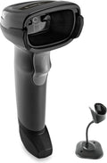 Zebra DS2208 Handheld Barcode Scanner w/ Stand | 1D 2D QR Code Scanner | Easy Setup | Corded with Shielded USB Cable (Renewed)